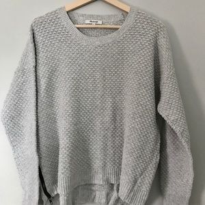 Madewell Knit Sweater with Leather Side Zippers